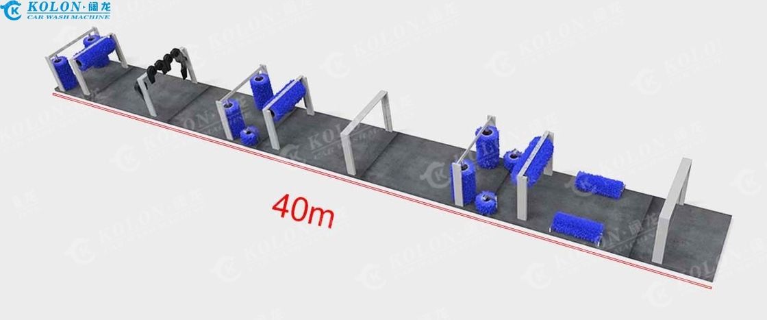 15 borstels Tunnel Auto Wasmachine met 15 borstels Hot Dip gegalvaniseerd staal frame en Soft Touch borstels voor langdurige lengte 40000mm